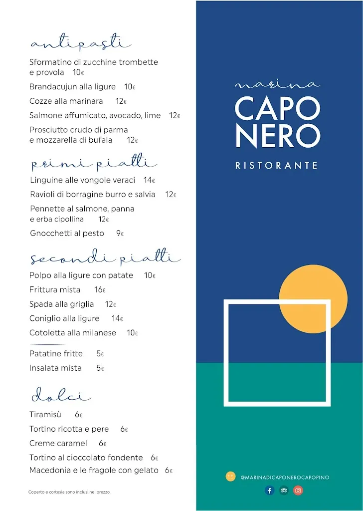 Menu_Marina Di Capo Nero e Capo Pino Restaurant, Beach&Yacht club_Ospedaletti_immagine_4