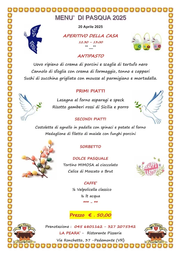 Menu_Ristorante Pizzeria LA PEARA'_Pedemonte_image_1