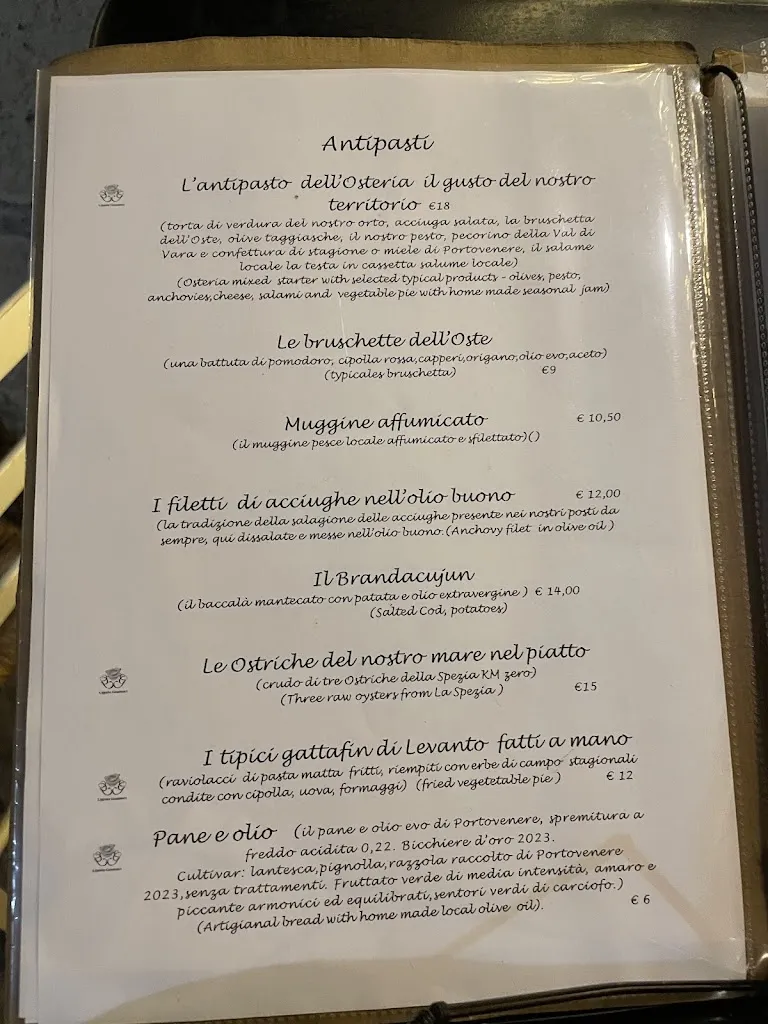 Menu_Antica Osteria del Carugio_Portovenere_immagine_1