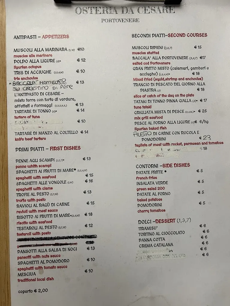 Menu_OSTERIA DA CESARE_Portovenere_image_1