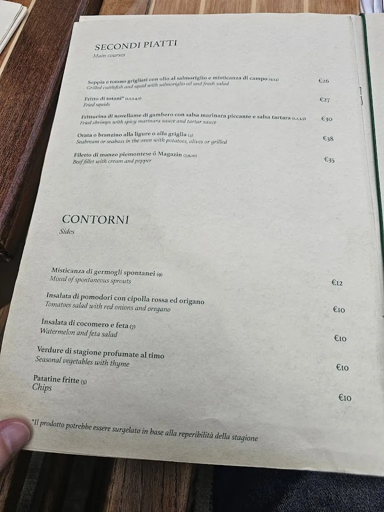 Menu_ö Magazín Ristörante_Portofino_image_1