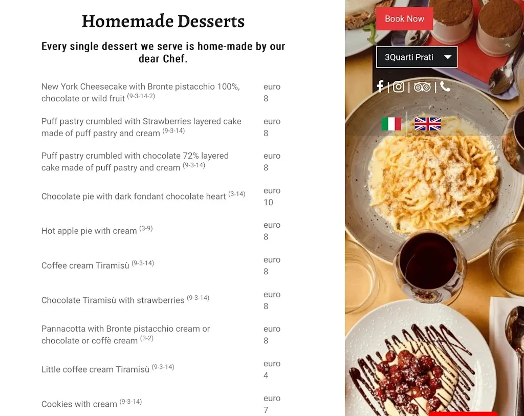 Menu_3 Quarti Restaurant_Prati_immagine_1