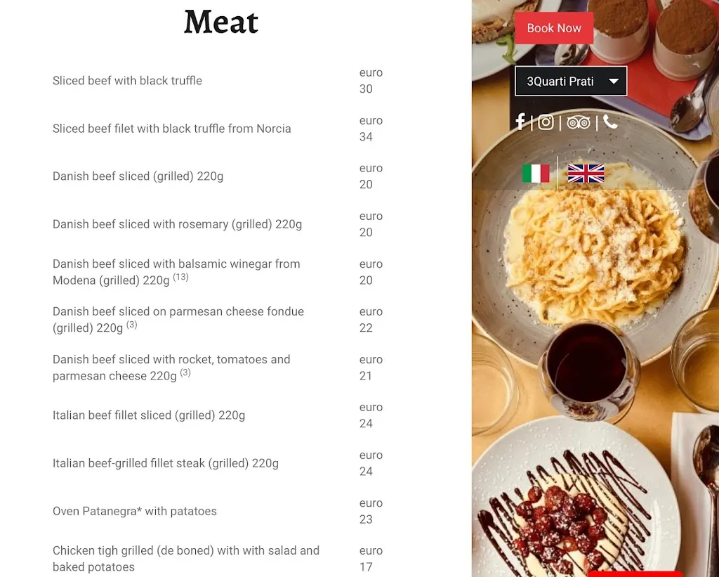 Menu_3 Quarti Restaurant_Prati_immagine_3