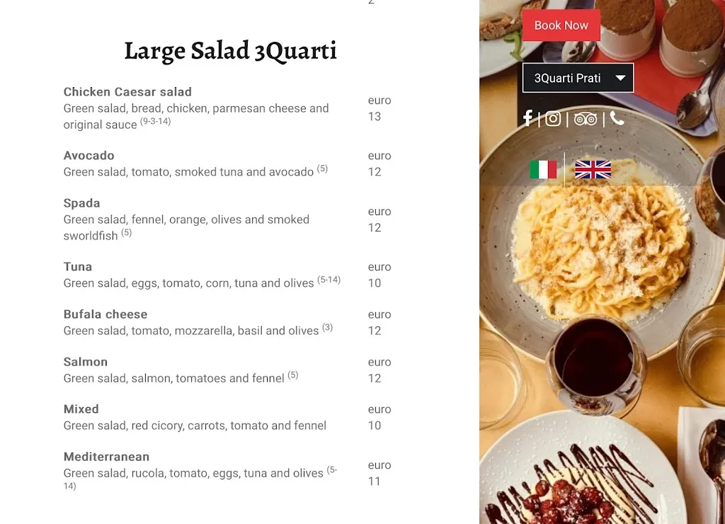 Menu_3 Quarti Restaurant_Prati_immagine_4