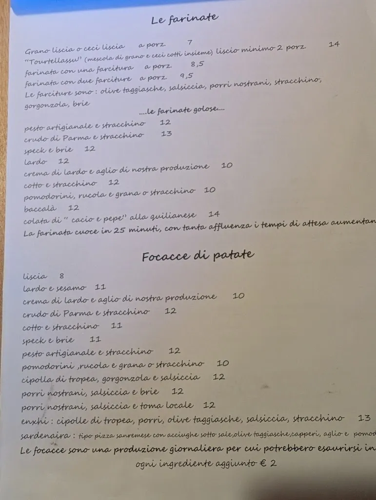 Menu_La Faraccia Farinata e Focaccia e Cucina Ligure_Quiliano_image_2