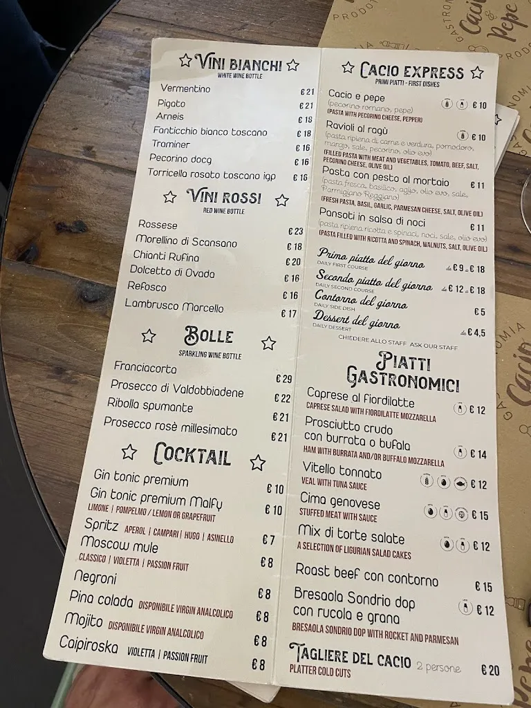 Menu_Cacio & Pepe Genova_Provincia di Genova_immagine_2
