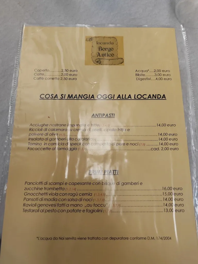 Menu_Locanda Borgo Antico di Bozzo A. & Cremonesi F. S.n.c._Recco_immagine_1