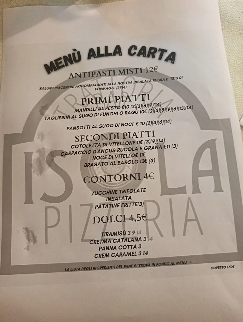 Menu_Pizzeria Trattoria Isola_Rovegno_image_1