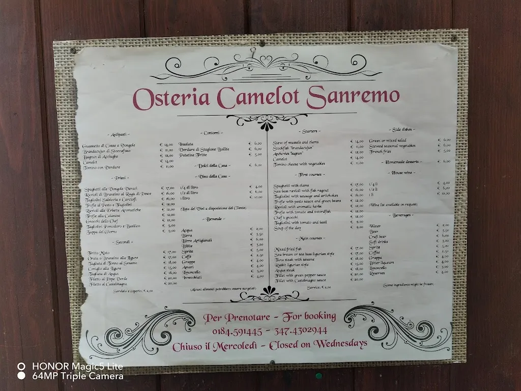 Menu_Osteria Camelot_San Remo_image_2