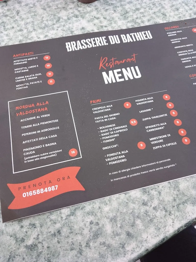 Menu_La Brasserie du Bathieu_La Thuile_immagine_1