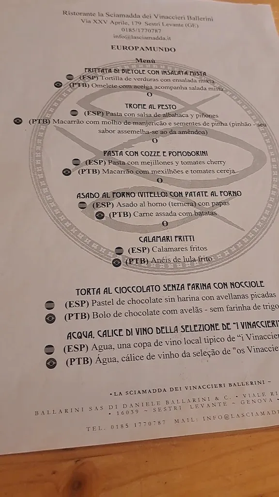 Menu_LA SCIAMADDA DEI VINACCIERI BALLERINI_Sestri Levante_image_1