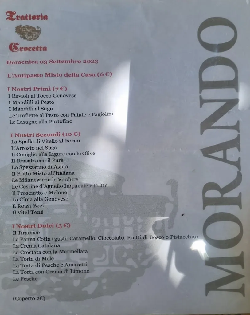 Menu_Ristorante Morando / Trattoria Crocetta_Serra Riccò_image_3