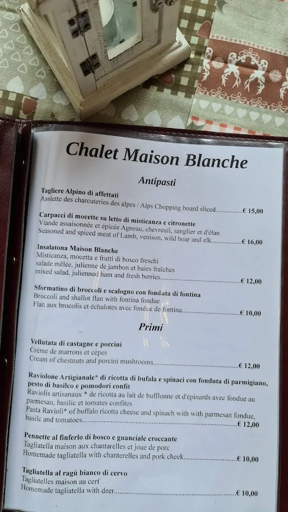 Menu_LA MAISON BLANCHE restaurant de montagne_La Thuile_image_2