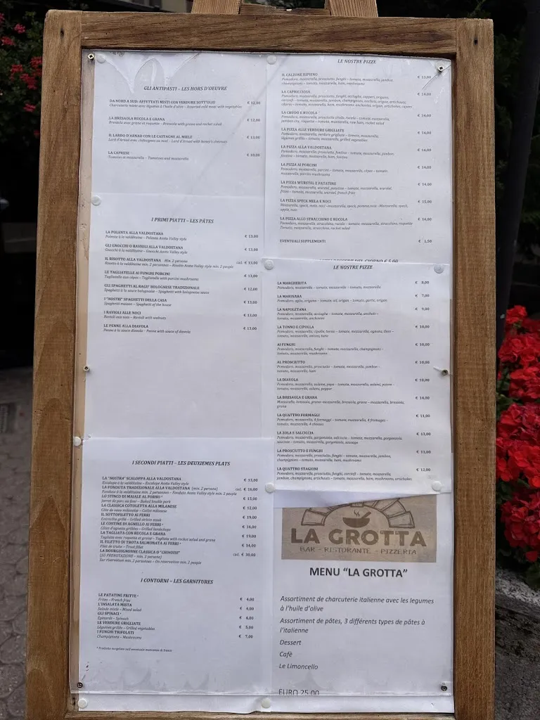 Menu_La Grotta Ristorante Pizzeria_La Thuile_image_1