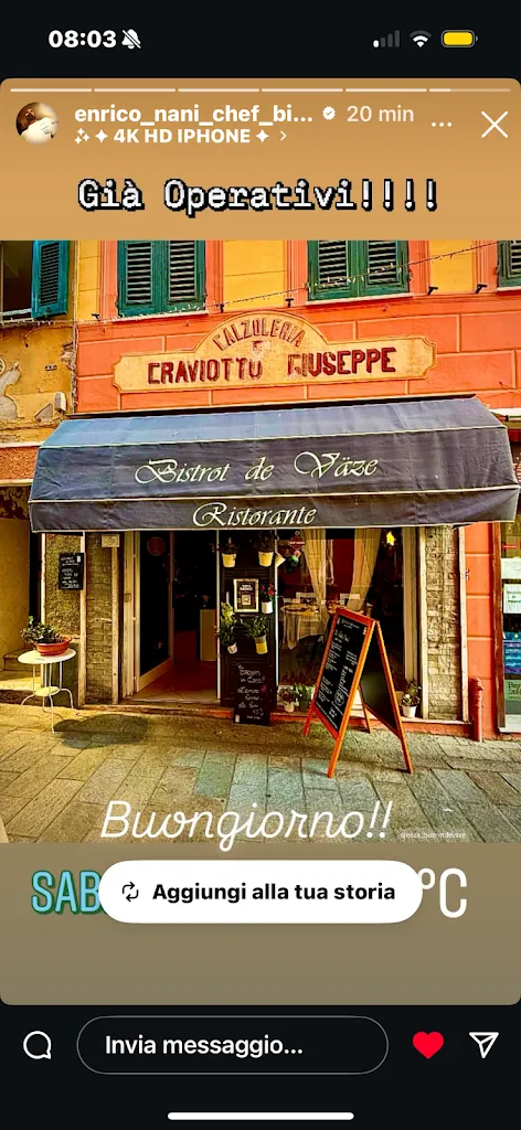 Bistrot de Väze restaurant in Varazze