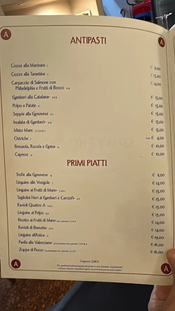Menu_Ristorante Quattro A_Varazze_image_1