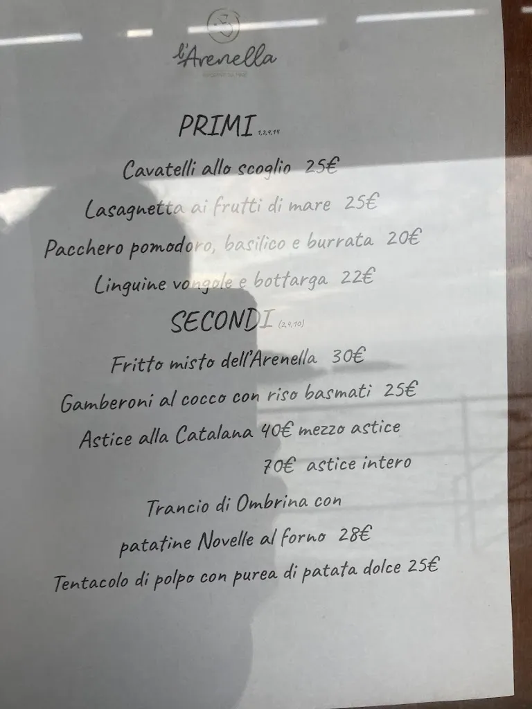 Menu_L'Arenella ristorante sul mare_Zoagli_image_2