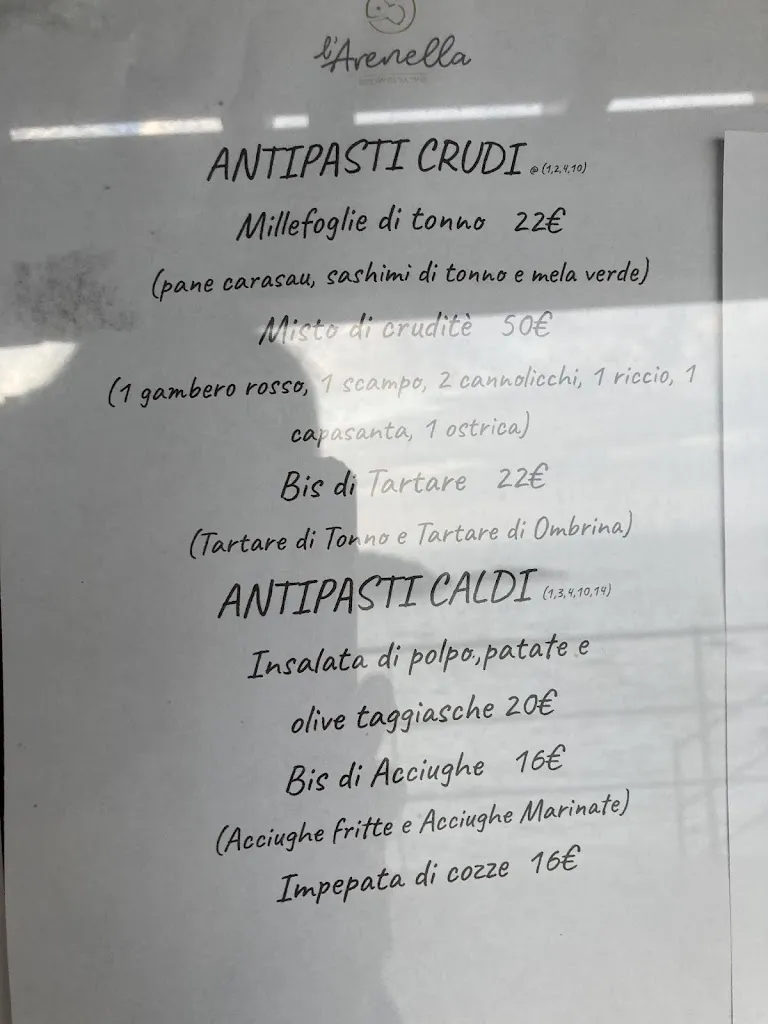 Menu_L'Arenella ristorante sul mare_Zoagli_image_3