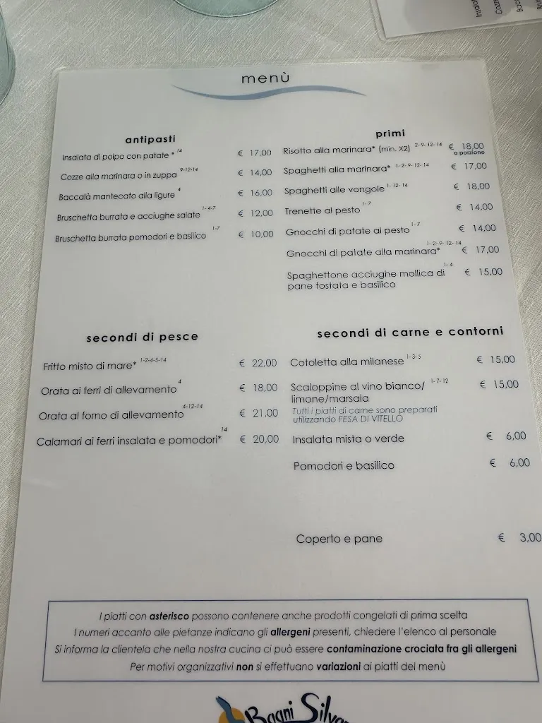 Menu_Bagni Silvano Bar Ristorante_Zoagli_image_1