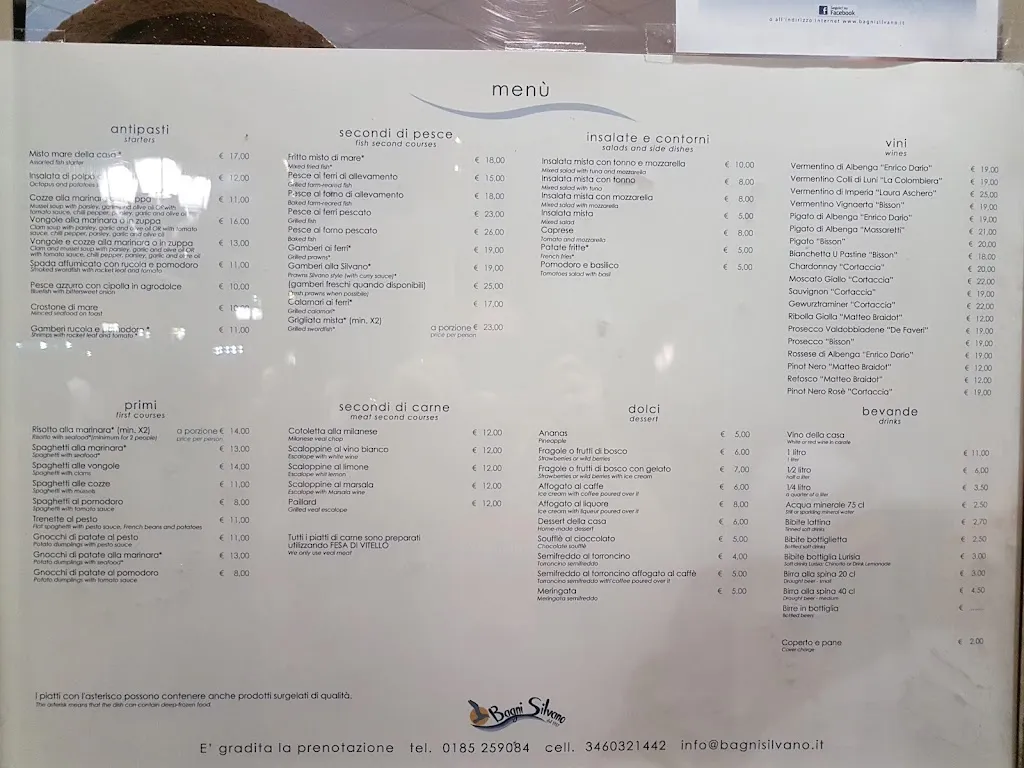 Menu_Bagni Silvano Bar Ristorante_Zoagli_image_2