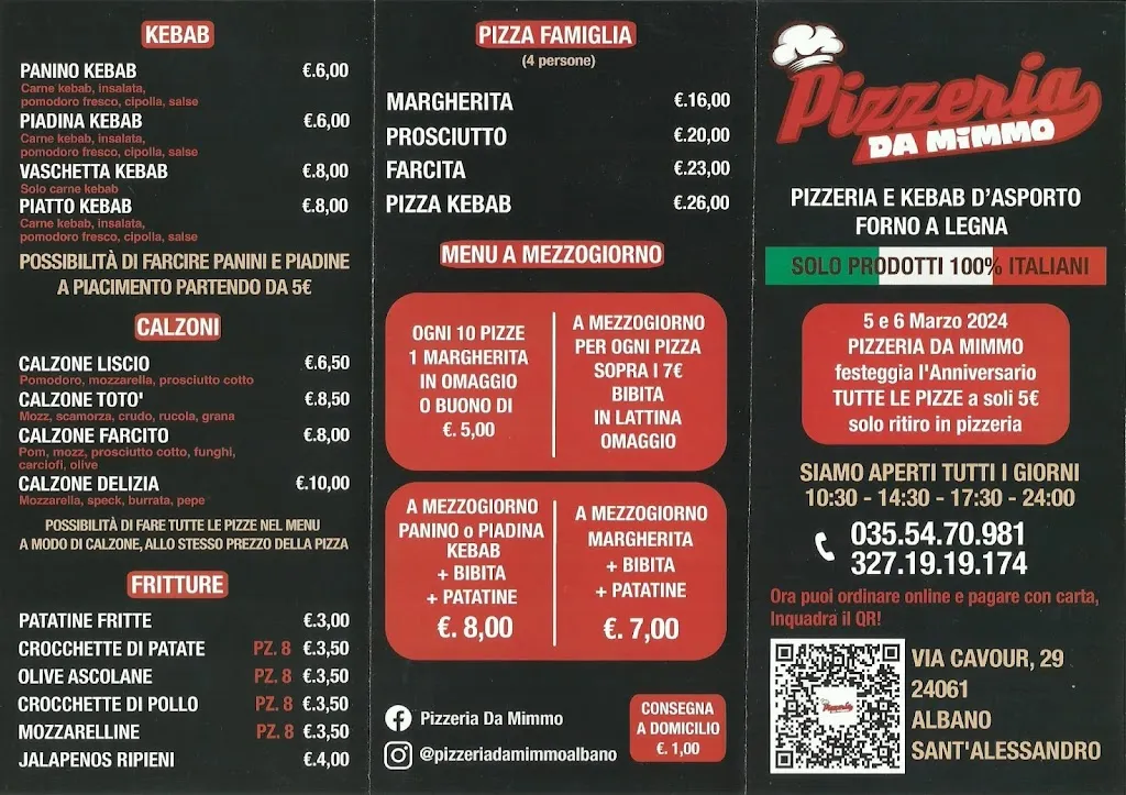 Menu_Pizzeria da Mimmo_Albano Sant'Alessandro_image_1