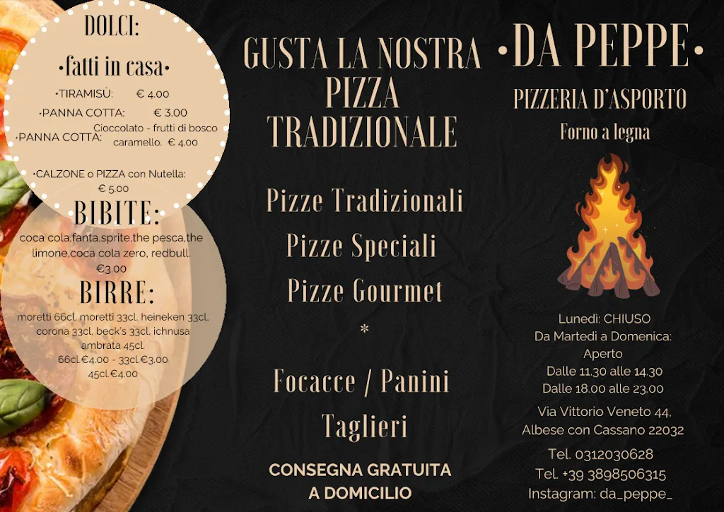 Menu_Pizzeria D’asporto •DA PEPPE•_Albese Con Cassano_image_1