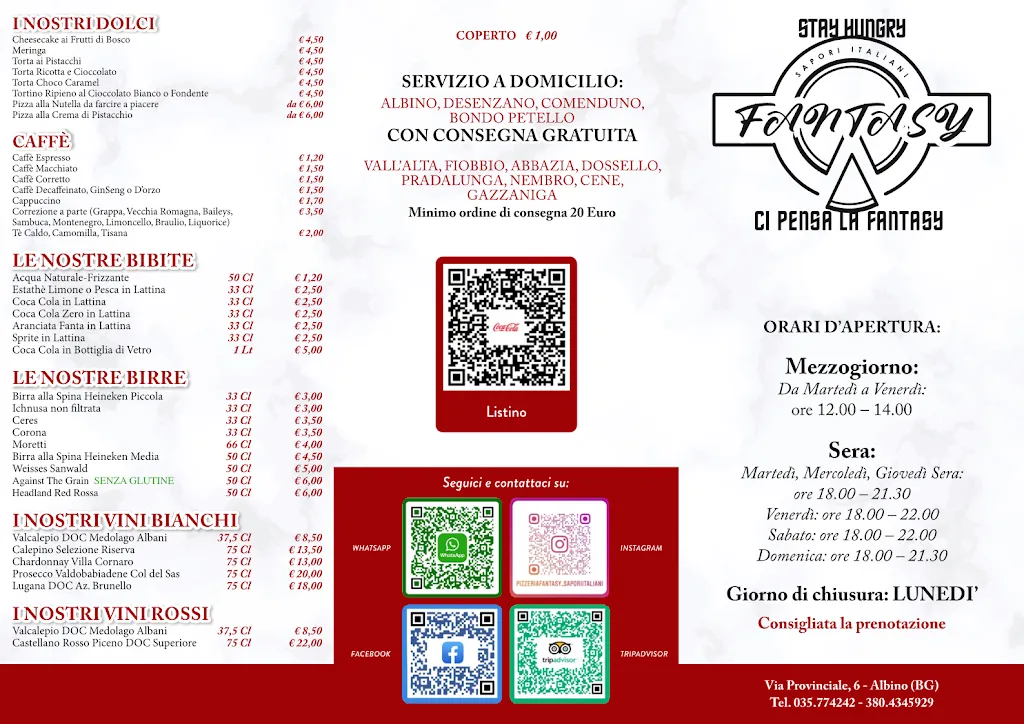 Menu_Pizzeria Fantasy Sapori Italiani_Albino_image_1