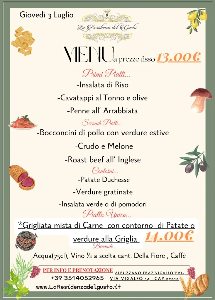 Menu_Trattoria La Residenza del Gusto_Albuzzano_image_1