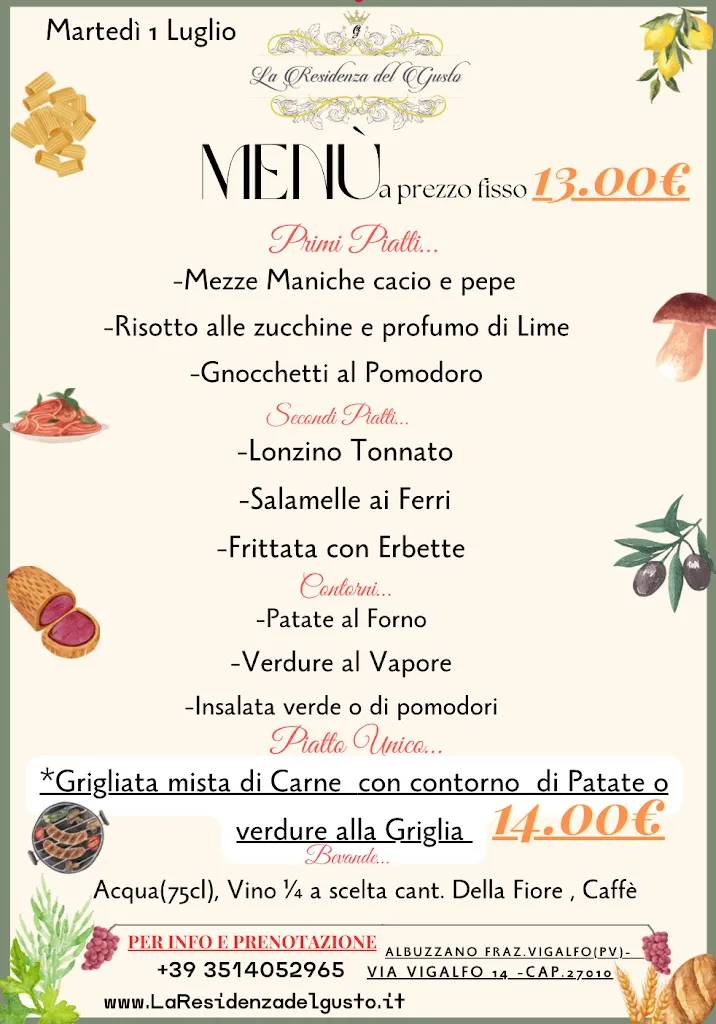 Menu_Trattoria La Residenza del Gusto_Albuzzano_image_2
