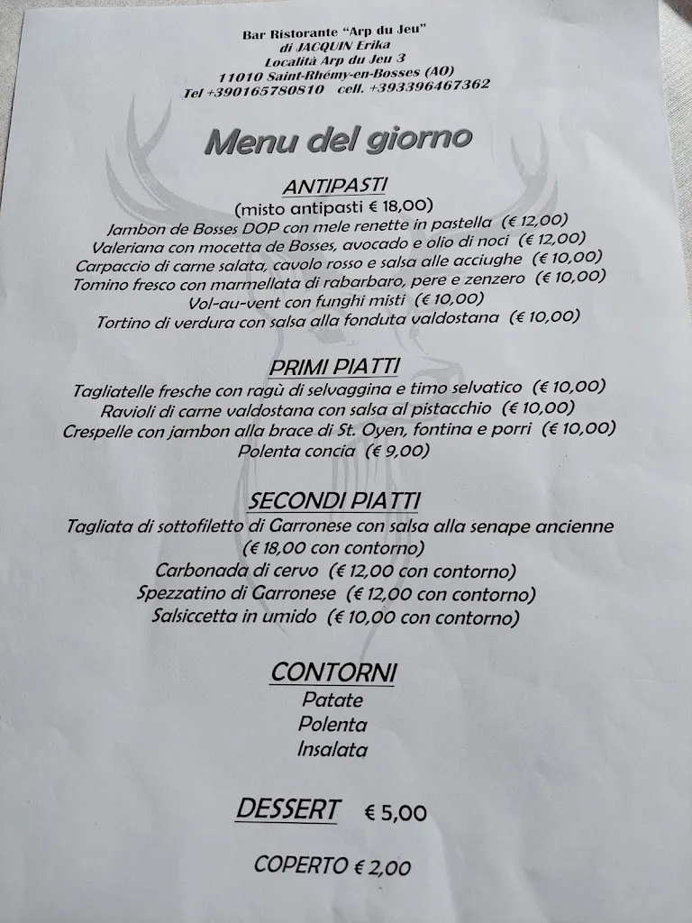 Menu_Bar Ristorante Arp du Jeu_Saint-Rhémy_immagine_2