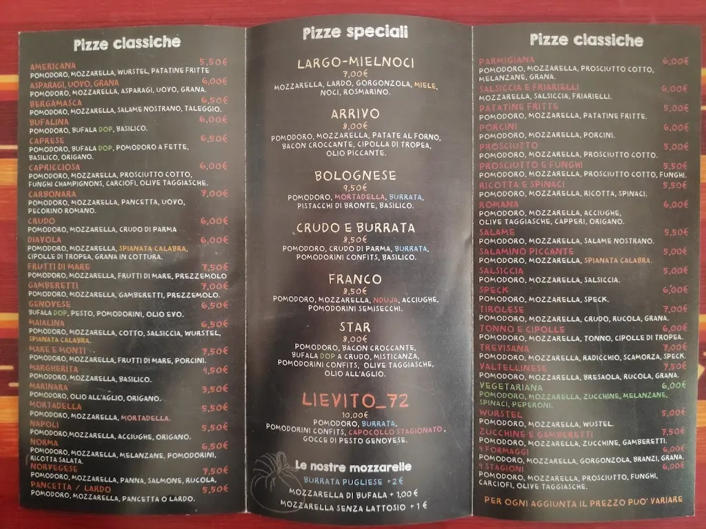 Menu_Lievito_72 Pizzeria Contemporanea_Almè_immagine_1