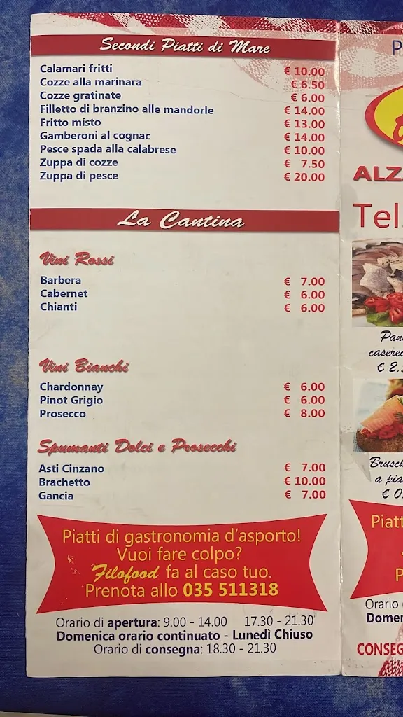 Menu_Pizzeria Gastronomia D'Asporto Filofood_Alzano Lombardo_image_2