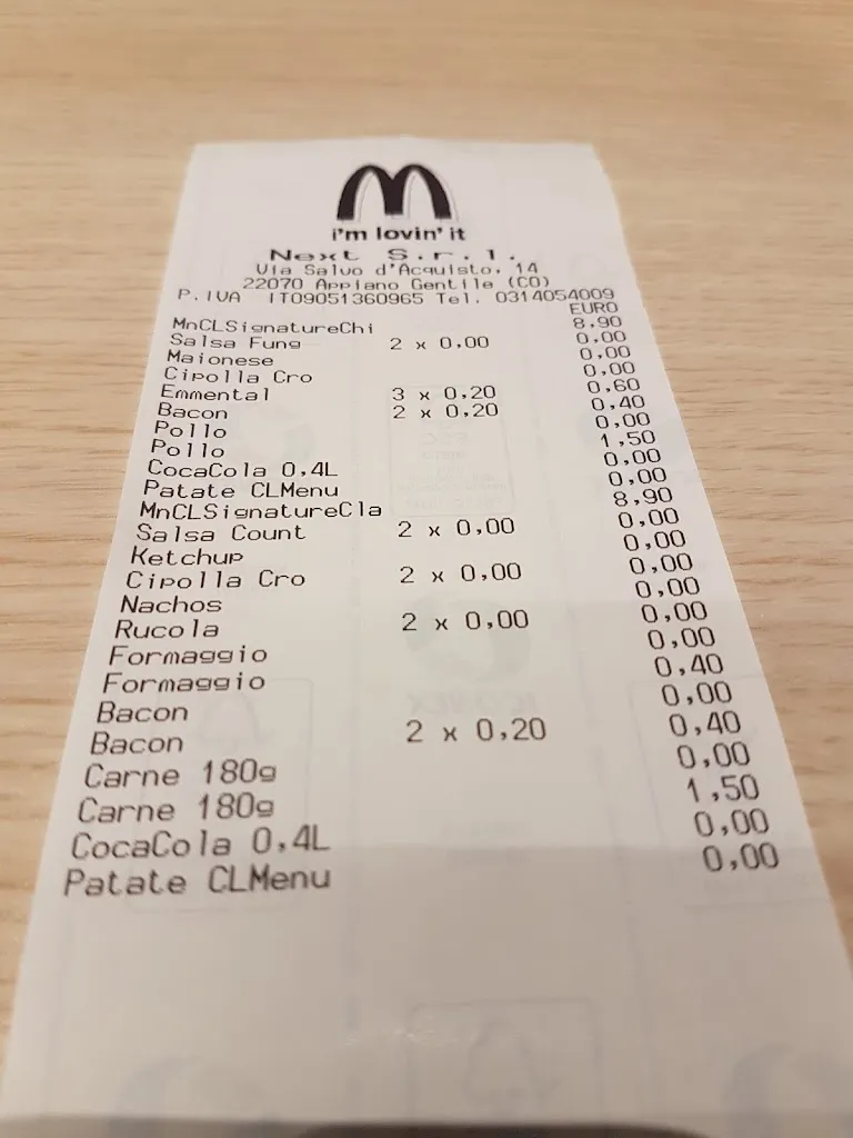 Menu_McDonald's_Appiano Gentile_image_4