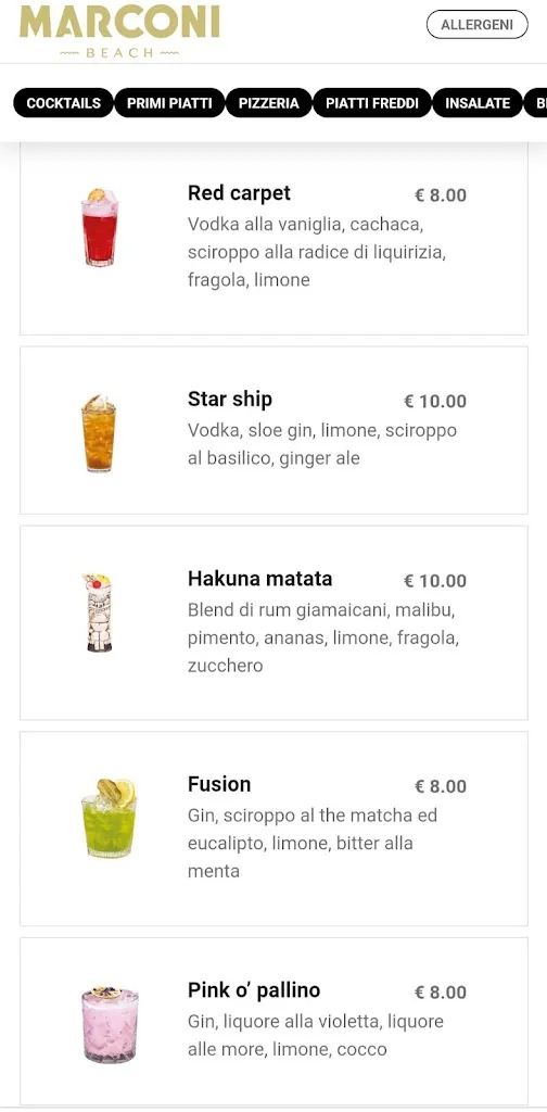 Menu_Marconi Beach Arona_Angera_immagine_1