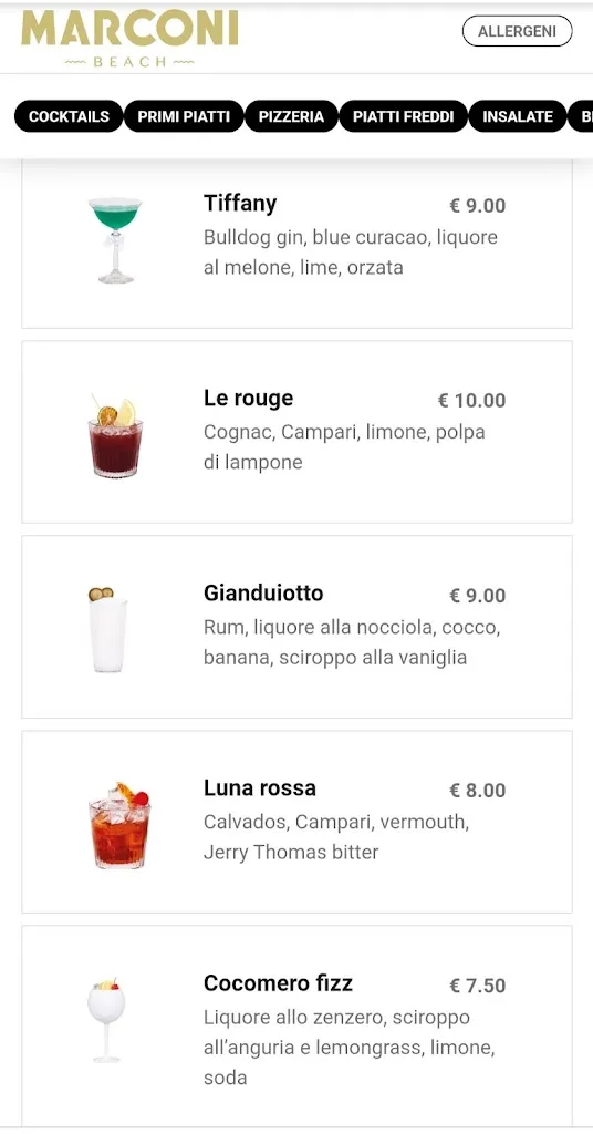 Menu_Marconi Beach Arona_Angera_immagine_4