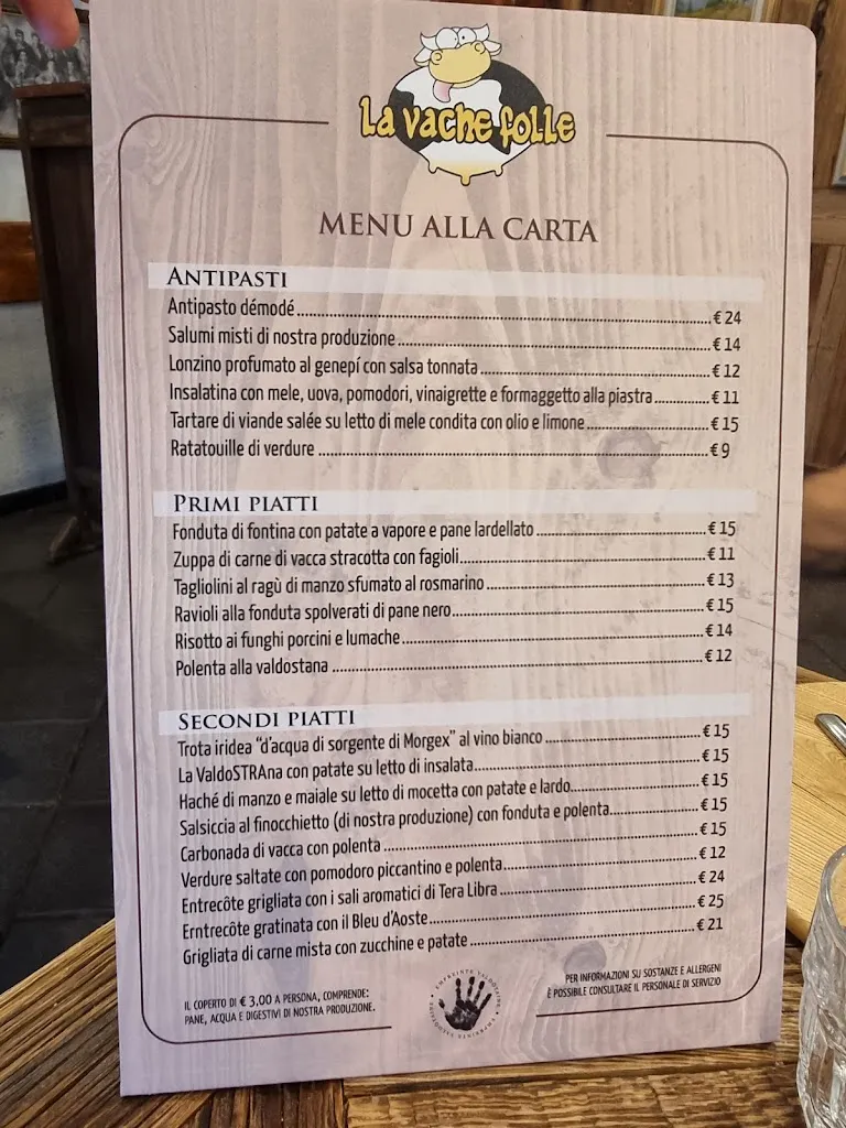 Menu_Osteria La Vache Folle_Saint-Vincent_image_1
