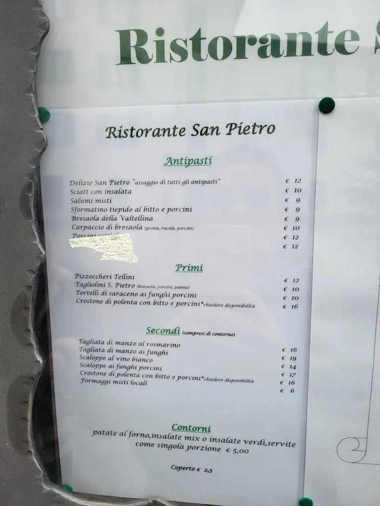 Menu_San Pietro Restaurant_Aprica_image_1