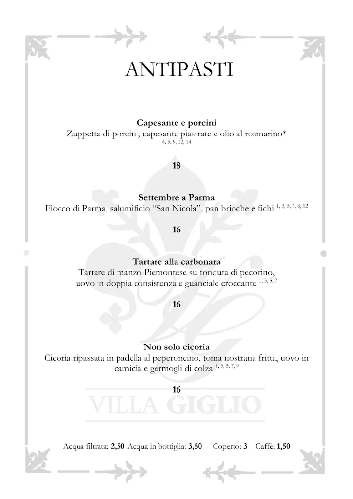 Menu_Villa Giglio - Ristorante_Arsago Seprio_image_1