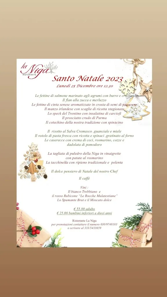 Menu_Ristorante La Niga - Matrimoni, cerimonie e banchetti_Azzano Mella_image_2