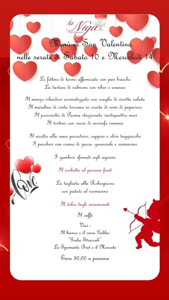 Menu_Ristorante La Niga - Matrimoni, cerimonie e banchetti_Azzano Mella_image_3