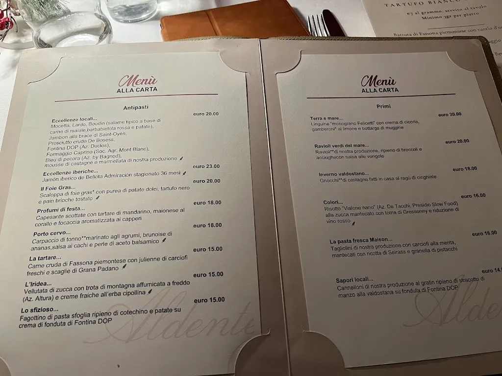 Menu_Aldente Restaurant_Valle d'Aosta_image_1