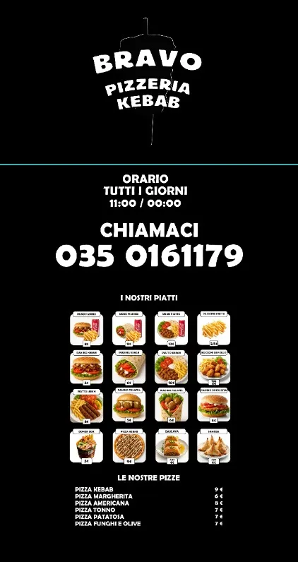 Menu_Bravo pizzeria kebab_Azzano San Paolo_immagine_2