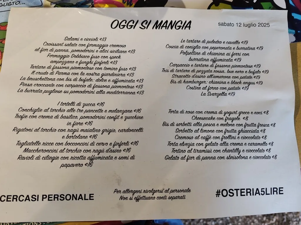 Menü_Osteria delle Cinque Lire_Bagnolo San Vito_Bild_3