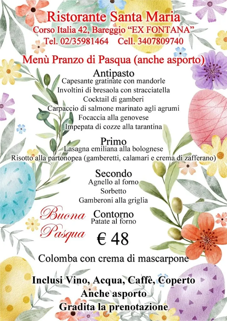 Menu_Ristorante Pizzeria Santa Maria Bareggio_Bareggio_image_1