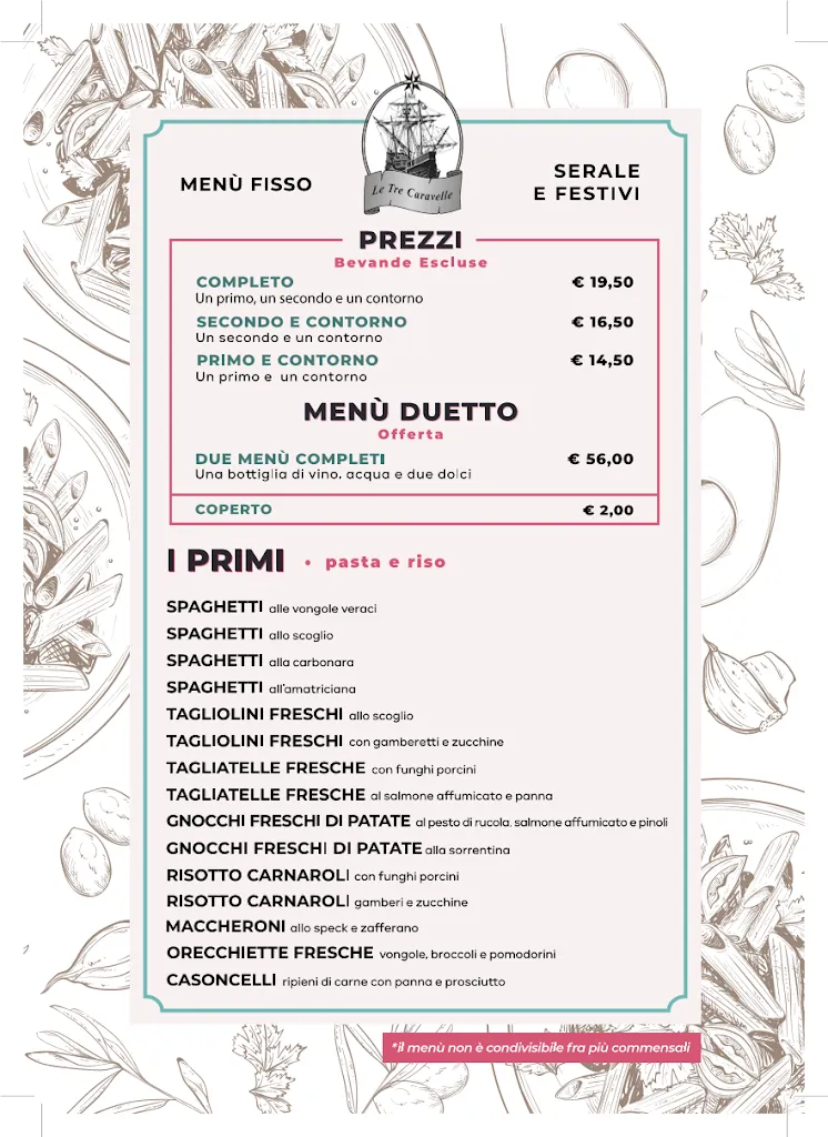 Menu_Le Tre Caravelle Pizzeria_Basiglio_image_1