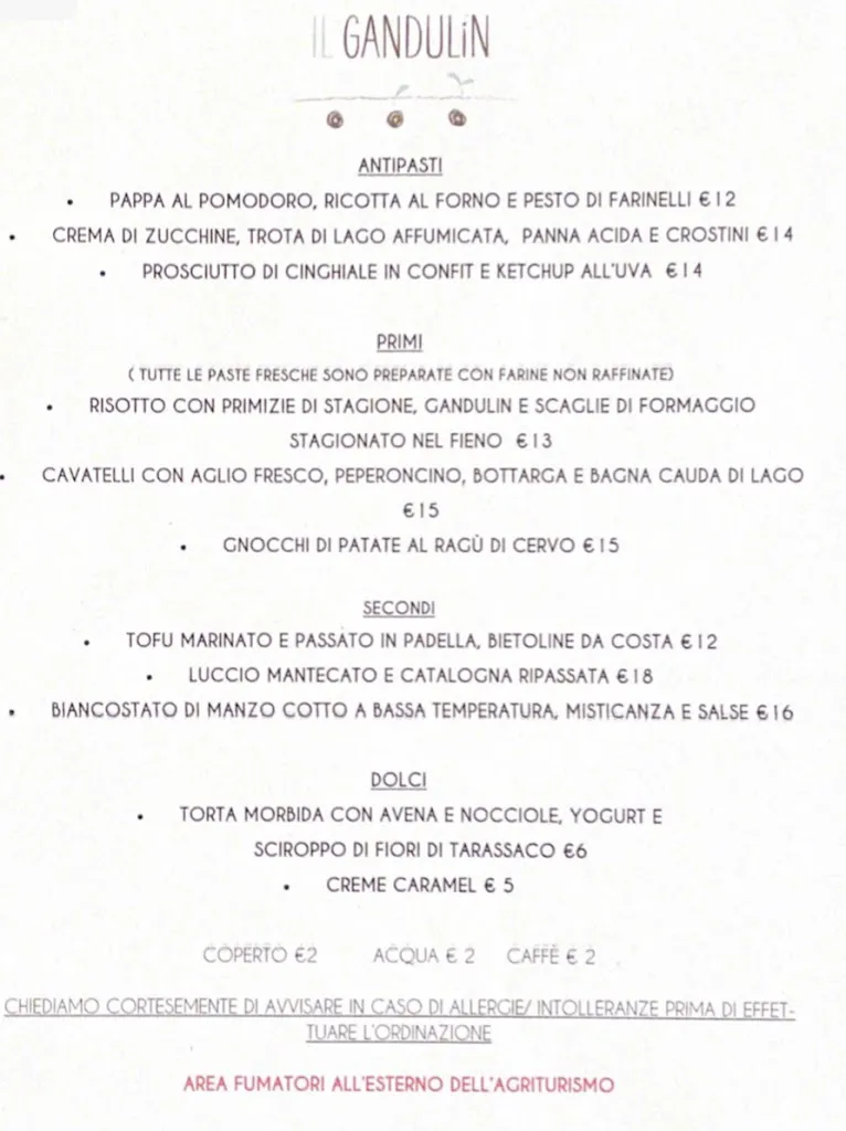 Menü_Agriturismo Il Gandulin_Belgioioso_Bild_1