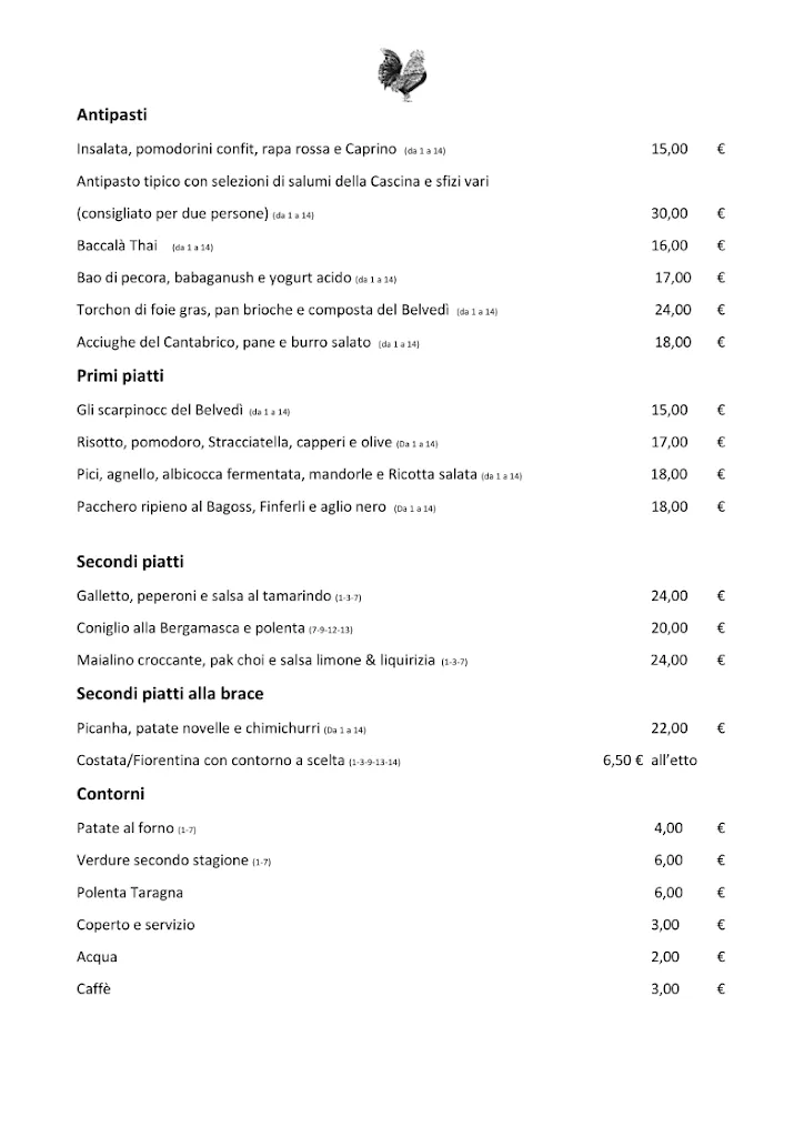 Menu_Cascina Belvedì Ristorante Albergo_Bedulita_image_1