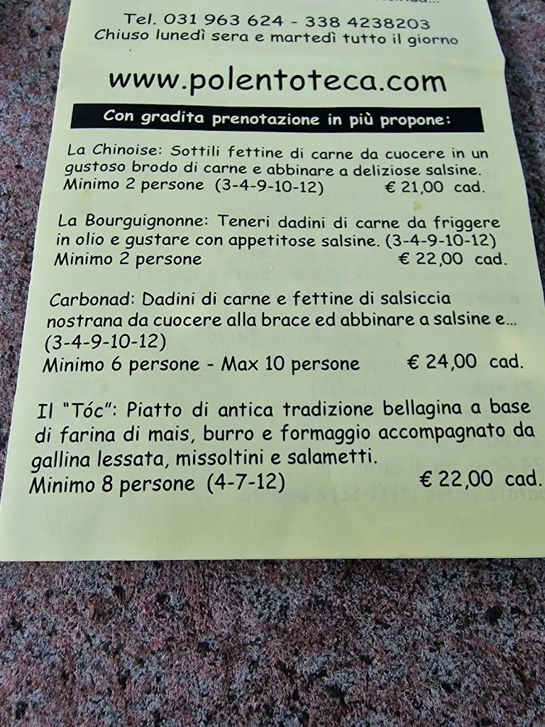 Menu_Polentoteca Chalet Gabriele_Bellagio_image_2