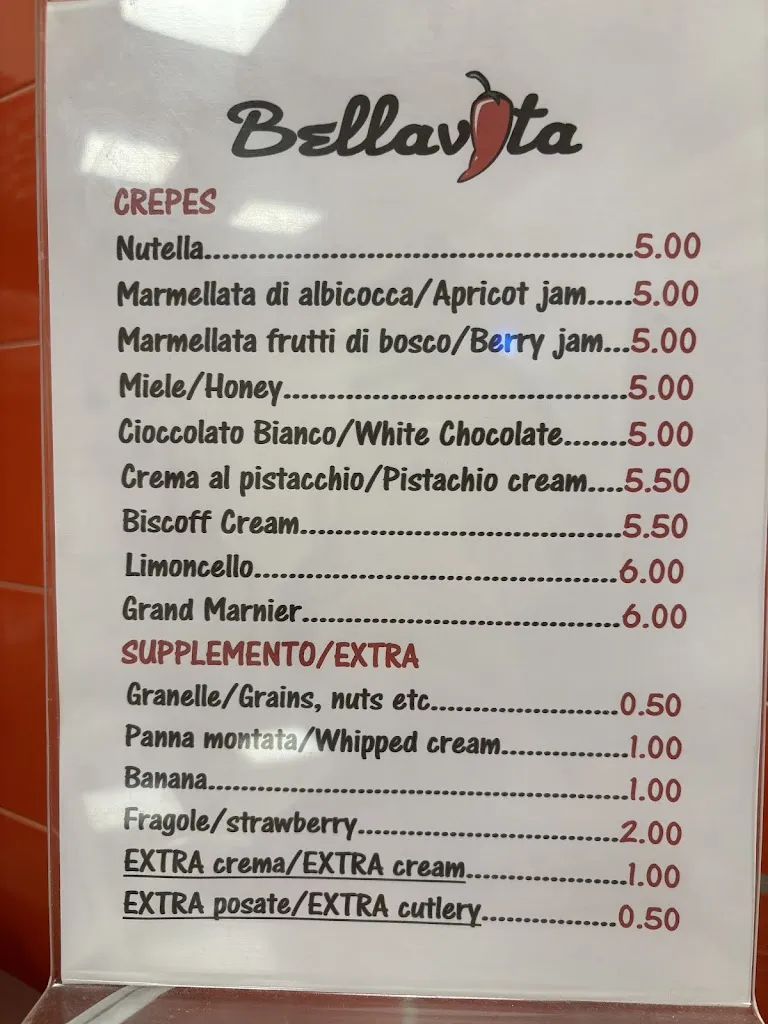Menu_Bellavita - Italian Style Street Food_Bellagio_image_1