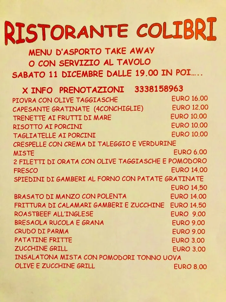 Menu_Ristorante Self Service Colibri' Bellusco_Bellusco_image_3